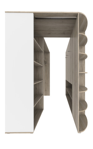 Eckkleiderschrank >Canton< in San Remo Eiche - 124x199x148cm (BxHxT)