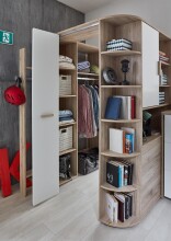 Eckkleiderschrank >Canton< in San Remo Eiche - 124x199x148cm (BxHxT)