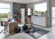 Eckkleiderschrank >Canton< in San Remo Eiche - 124x199x148cm (BxHxT)