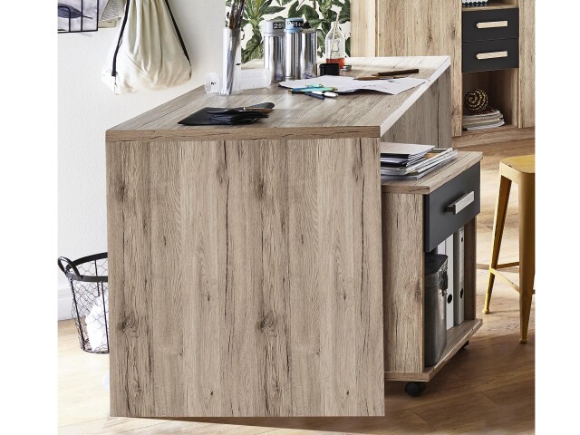 Schreibtisch >Canton< in San Remo Eiche - 140x72x70cm (BxHxT)