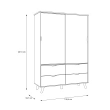Drehtürenschrank >Vancouver< in Plankeneiche - 139,4x201,5x52,7cm (BxHxT)