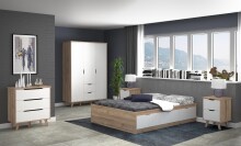 Nachtkommode >Vancouver< in Plankeneiche - 45x63,9x42cm (BxHxT)