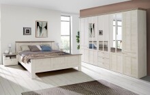 Bett >Indianapolis< in Schneeeiche - 193x95,2x210,4cm (BxHxT)
