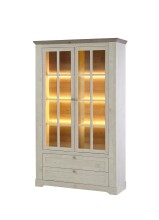 Vitrine >Indianapolis< in Schneeeiche - 125,3x209,8x44,3cm (BxHxT)