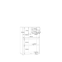 Kommode >Tembi< in Weiß - 73,7x111,1x34,8cm (BxHxT)