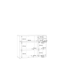 Kommode >Tembi< in Weiß - 108,8x85,5x34,8cm (BxHxT)