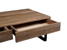 Couchtisch >Livvyy< in Wildeiche aus Massivholz, Metall - 110x35x60cm (BxHxT)