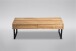 Couchtisch >Livvyy< in Wildeiche aus Massivholz, Metall - 110x35x60cm (BxHxT)