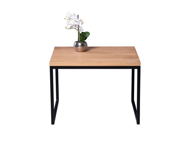 Couchtisch >Detroit< in Wildeiche aus Massivholz, Metall - 60x45x60cm (BxHxT)