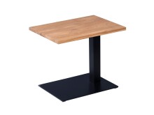 Beistelltisch >Beulah< in Wildeiche aus Massivholz, Metall - 55x50x40cm (BxHxT)