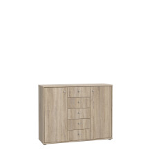 Kommode >Tembi< in Sonoma-Eiche - 108,8x85,5x34,8cm (BxHxT)