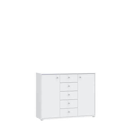Kommode >Tembi< in Weiß - 108,8x85,5x34,8cm (BxHxT)