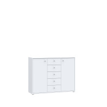 Kommode >Tembi< in Weiß - 108,8x85,5x34,8cm...