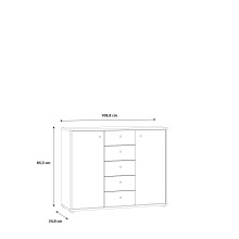 Kommode >Tembi< in Weiß - 108,8x85,5x34,8cm (BxHxT)