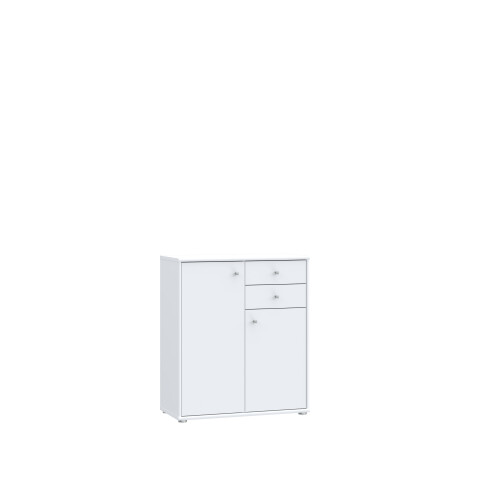 Kommode >Tembi< in Weiß - 73.7x85.5x34.8cm (BxHxT)