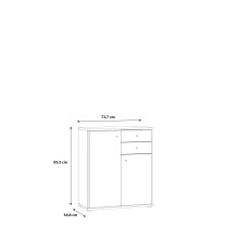 Kommode >Tembi< in Weiß - 73.7x85.5x34.8cm (BxHxT)