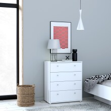Kommode >Tembi< in Weiß - 73.7x85.5x34.8cm (BxHxT)