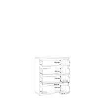 Kommode >Tembi< in Weiß - 73.7x85.5x34.8cm (BxHxT)