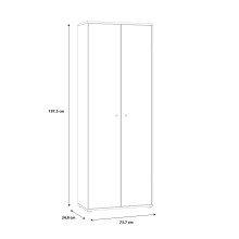 Aktenschrank >Tembi< in Weiß - 73.7x197.5x34.8cm (BxHxT)
