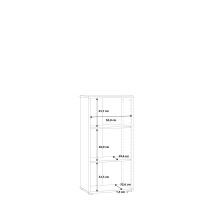 Regal >Tembi< in Weiß - 54x111.1x34.8cm (BxHxT)