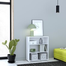 Regal >Tembi< in Weiß - 73.7x85.5x34.8cm (BxHxT)
