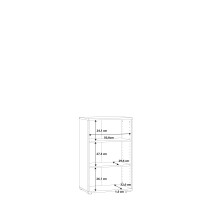 Regal >Tembi< in Weiß - 54x85.5x34.8cm (BxHxT)