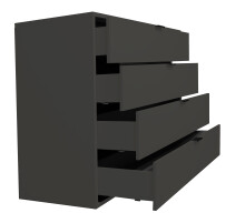 Kommode >Boulder< in Anthrazit matt Lack DB - 119x102x45cm (BxHxT)