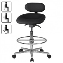 Arbeitshocker in Schwarz - 60x60x114 (LxBxH)