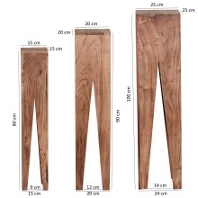 Beistelltisch (3er Set) in Braun - 25x25x100 (LxBxH)