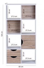 Bücherregal in Weiß - 60x29x120cm (LxBxH)