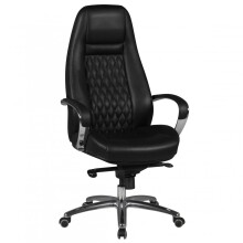 Bürostuhl in Schwarz aus Echtes Leder - 70x68x130cm...