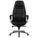 Bürostuhl in Schwarz aus Echtes Leder - 70x68x130cm (LxBxH)