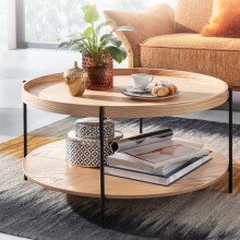 Couchtisch 78x78x40 cm Sofatisch Holz / Metall...