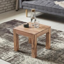 Couchtisch in Braun aus Massivholz Akazie - 45x45x40cm...