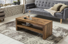 Couchtisch in Braun aus Sheesham Massivholz - 45x110x45cm (LxBxH)