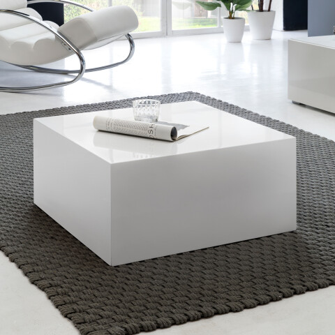 Couchtisch in Weiß aus MDF Holz - 60x60x30cm (LxBxH)