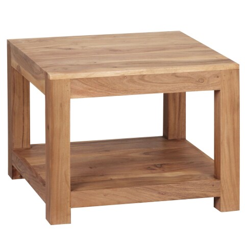 Couchtisch in Braun aus Naturbelassenes Akazie Massivholz - 60x60x45cm (LxBxH)