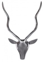 Dekogeweih in Silber aus Aluminium - 33x4x54cm (LxBxH)