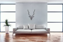 Dekogeweih in Silber aus Aluminium - 33x4x54cm (LxBxH)