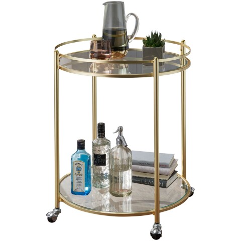 Servierwagen in Gold - 57x57x75 (LxBxH)
