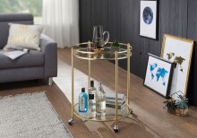 Servierwagen in Gold - 57x57x75 (LxBxH)