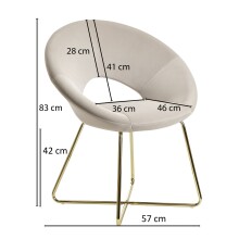 Esszimmerstuhl in Beige - 60x57x83 (LxBxH)