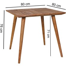 Esstisch in Braun aus Sheesham Massivholz - 80x80x76cm (LxBxH)