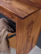 Konsolentisch Massivholz Sheesham Konsole Schreibtisch 115 x 40 cm Landhaus-Stil Arbeits-tisch Naturholz modern