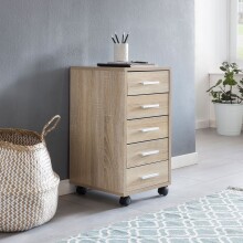 Rollcontainer in Braun - 33x63x38cm (BxHxT)