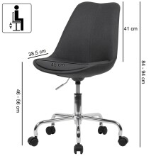 Schreibtischstuhl in Schwarz - 65x65x94 (LxBxH)
