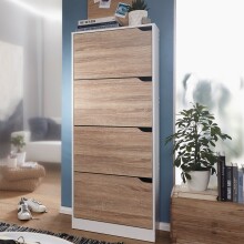 Schuhschrank in Weiß - 60x24x150cm (LxBxH)