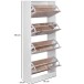 Schuhschrank in Weiß - 60x24x150cm (LxBxH)