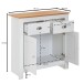 Sideboard >WL6.387< weiß mit 2 Schubladen / Türen - 79x81x34,5cm (BxHxT)