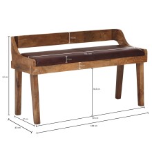 Sitzbank in Braun - 108x43x63 (LxBxH)